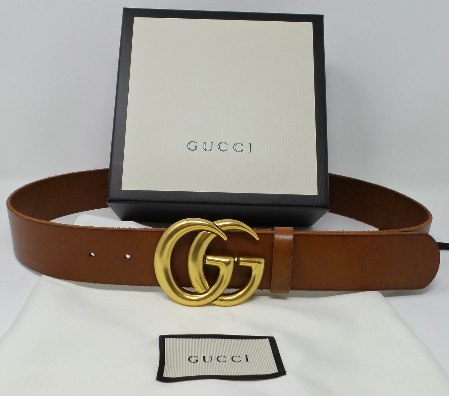 New Brown Leather Marmont Belt Unisex