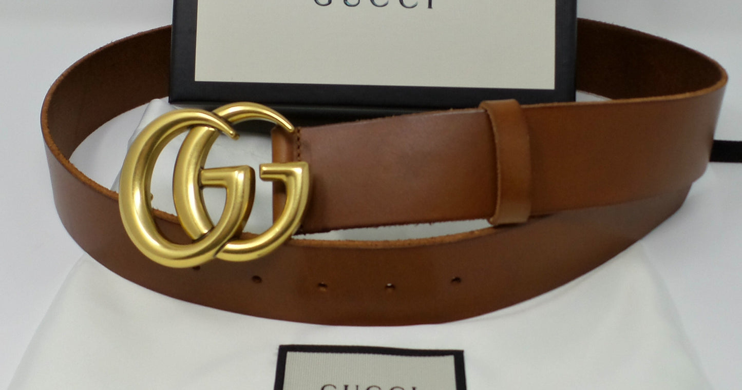 New Brown Leather Marmont Belt Unisex