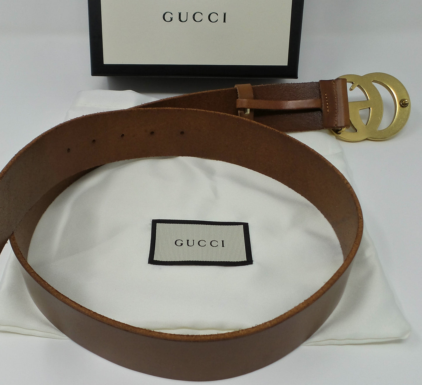 New Brown Leather Marmont Belt Unisex