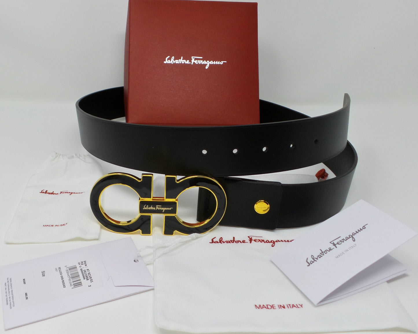 New Black Leather Belt Large Horseshoe Buckle Unisex