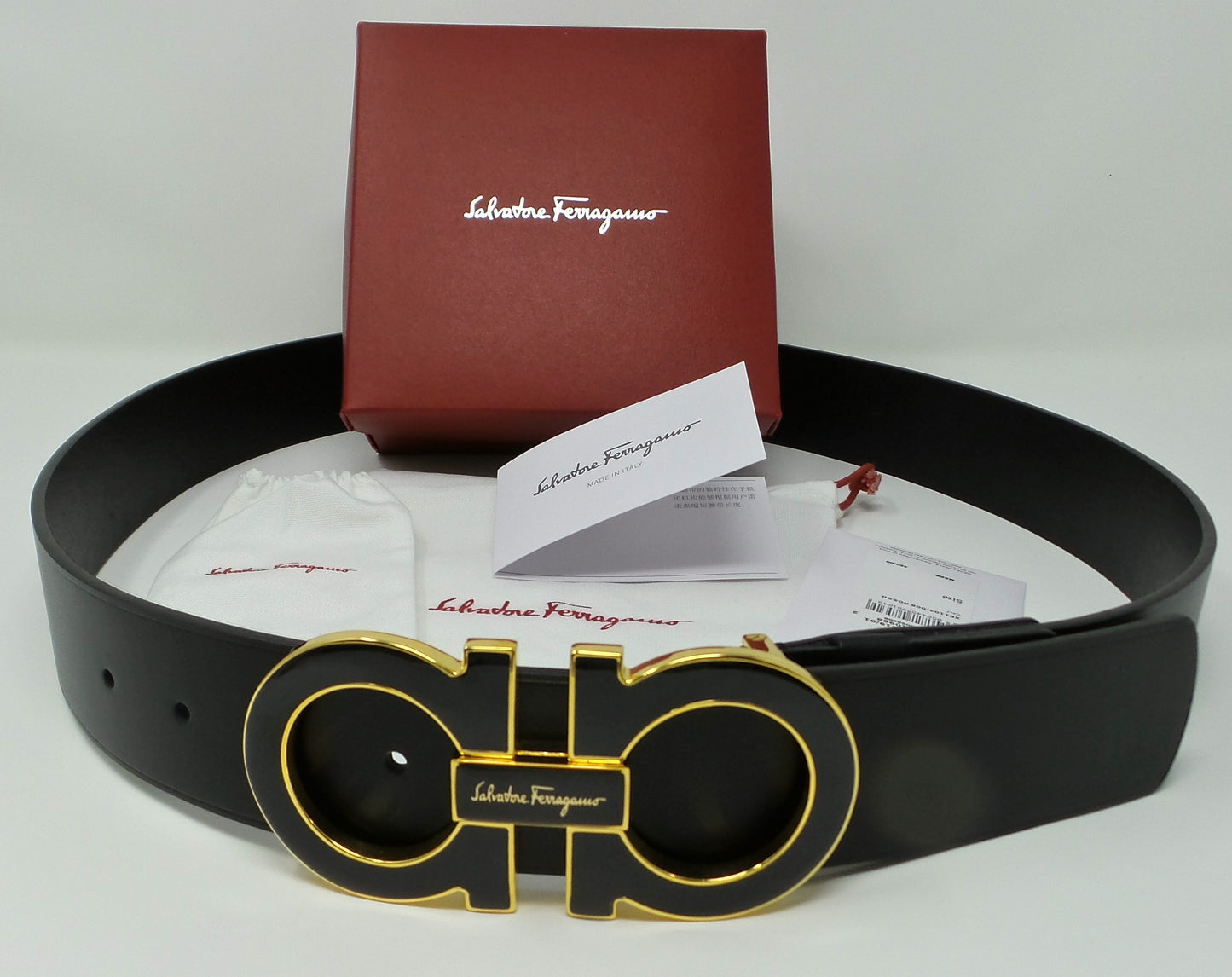 New Black Leather Belt Large Horseshoe Buckle Unisex