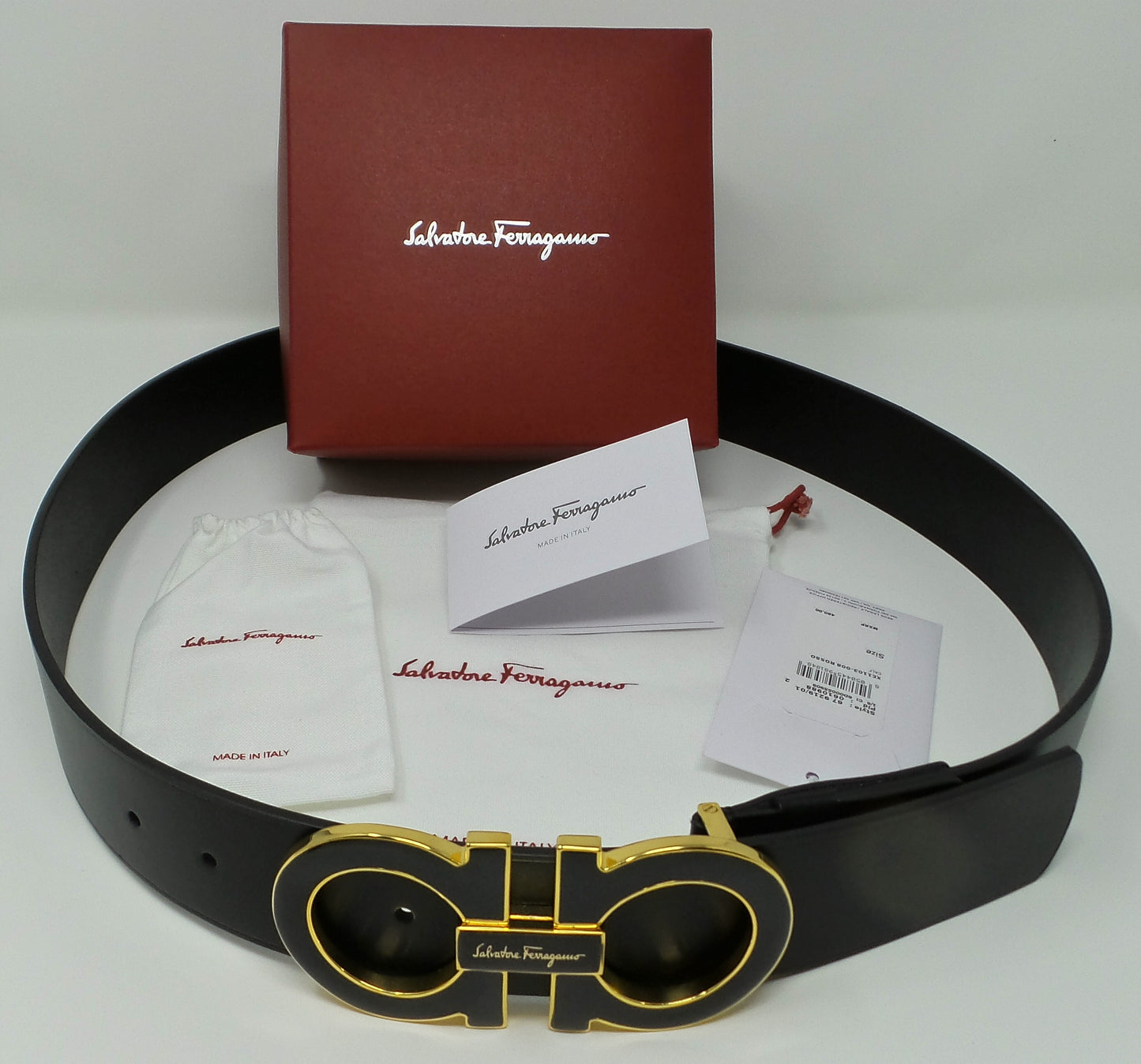 New Black Leather Belt Large Horseshoe Buckle Unisex