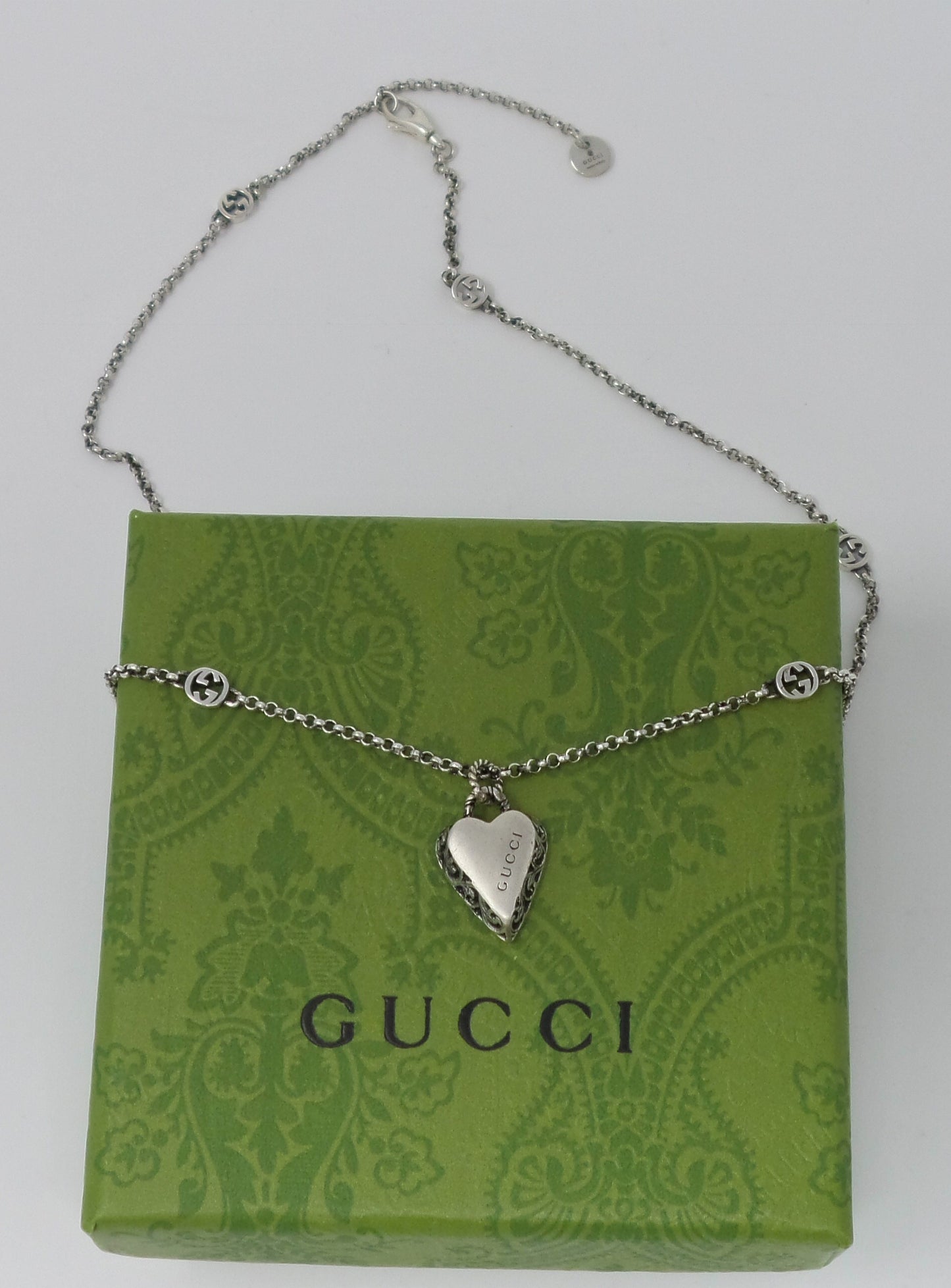 New Silver Necklace With Heart Charm Pendant Unisex