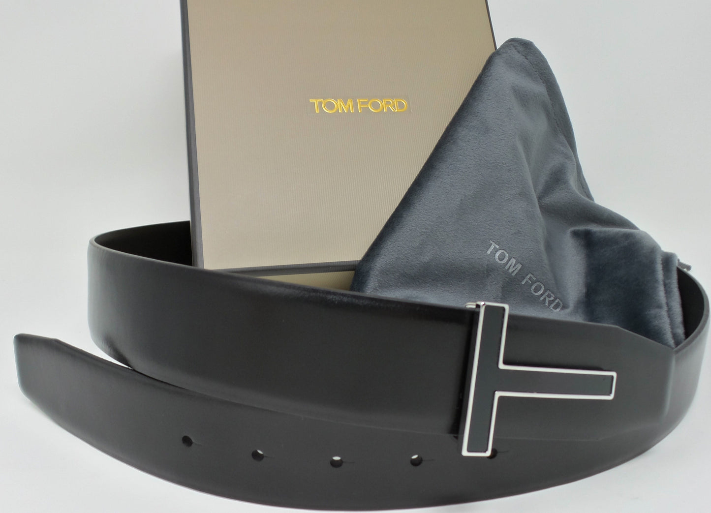New Black Leather Belt With Black/Silver T Buckle