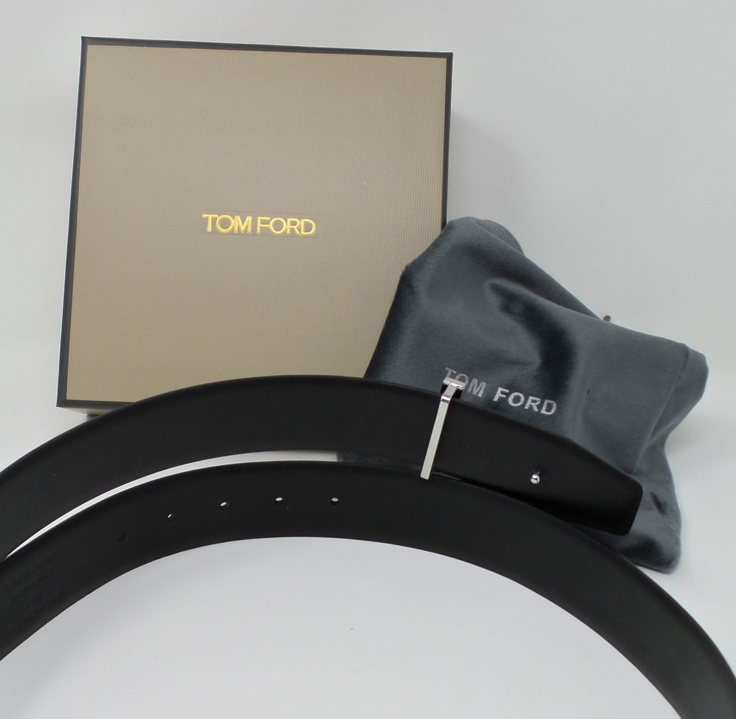 New Black Leather Belt With Black/Silver T Buckle