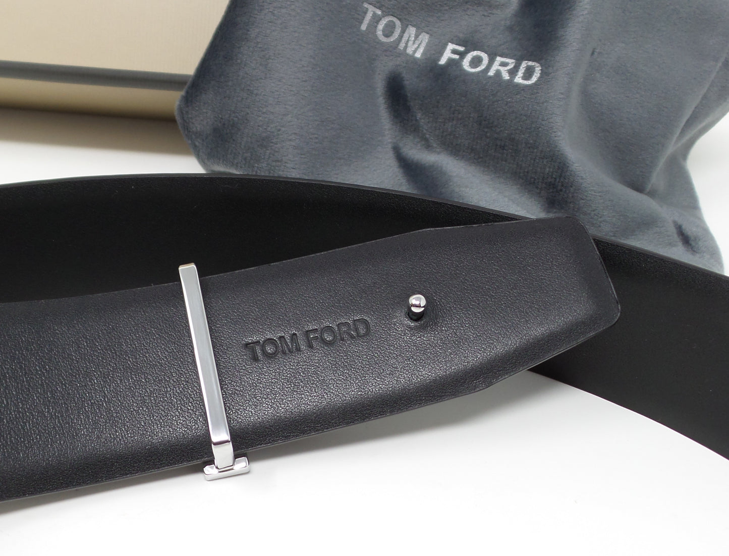 New Black Leather Belt With Black/Silver T Buckle