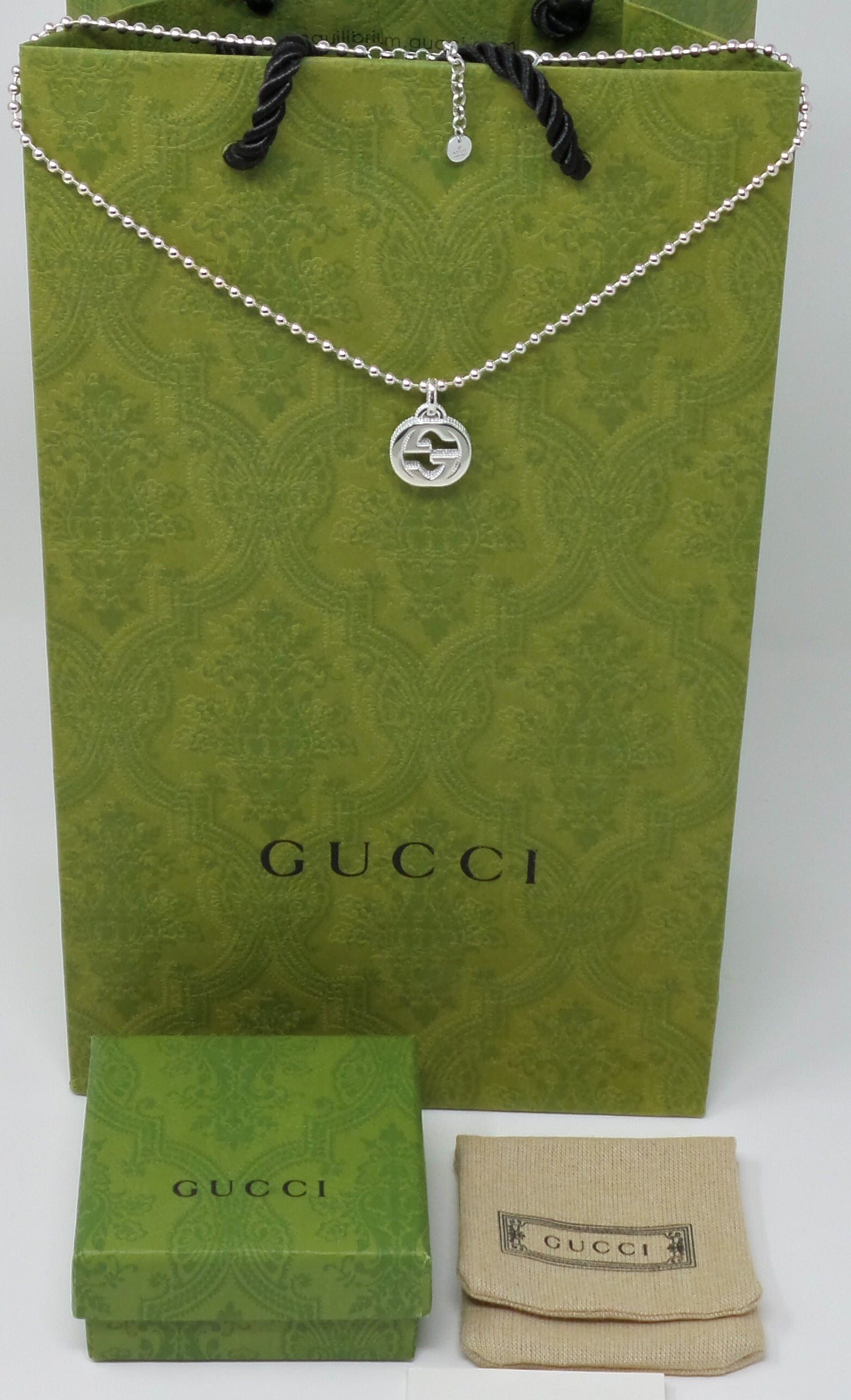 925 Silver Shiny Interlocking G Necklace