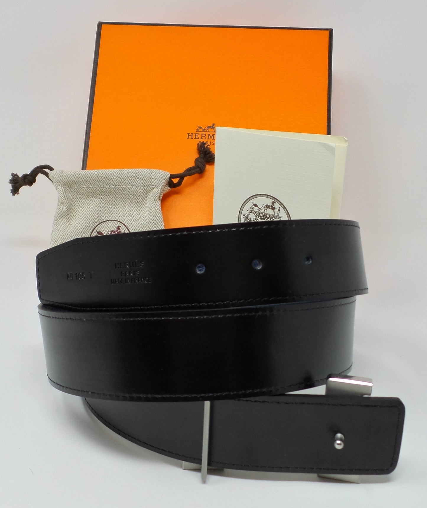 Navy Blue / Black Reversible Belt With Silver Constance Buckle