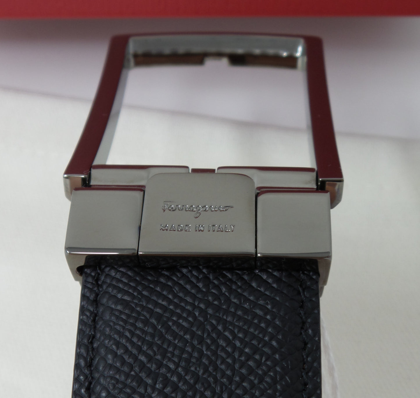 New Reversible Brown / Black Leather Gancini Adjustable Belt
