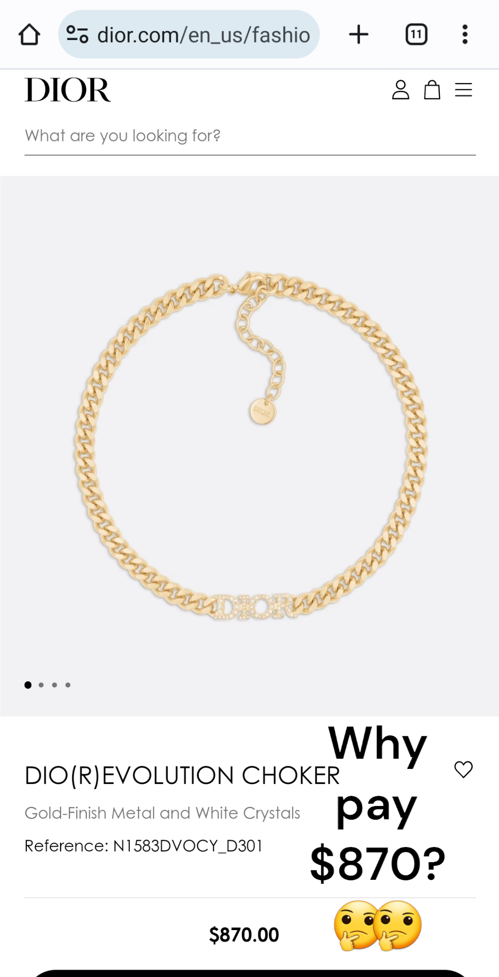 New Dio(r)evolution Choker Necklace Gold