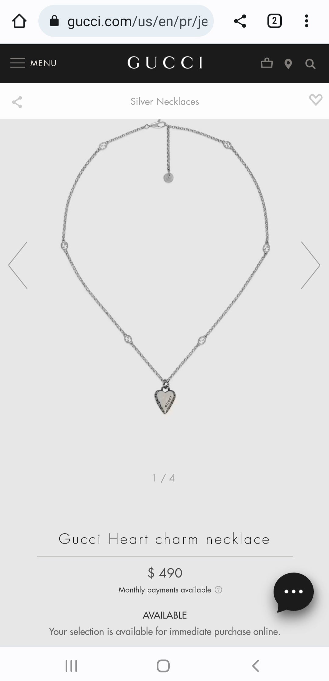 New Silver Necklace With Heart Charm Pendant Unisex