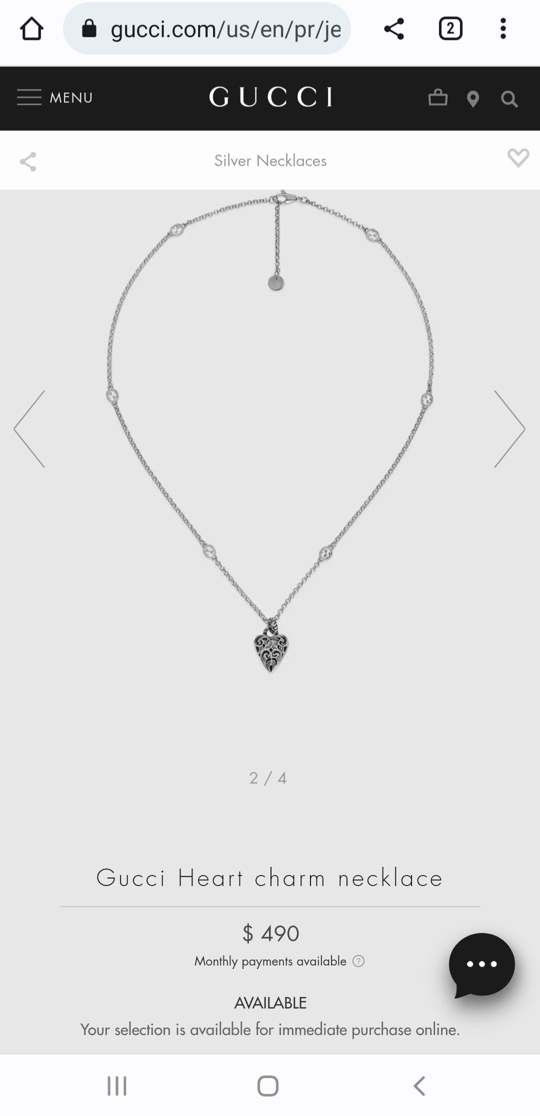 New Silver Necklace With Heart Charm Pendant Unisex