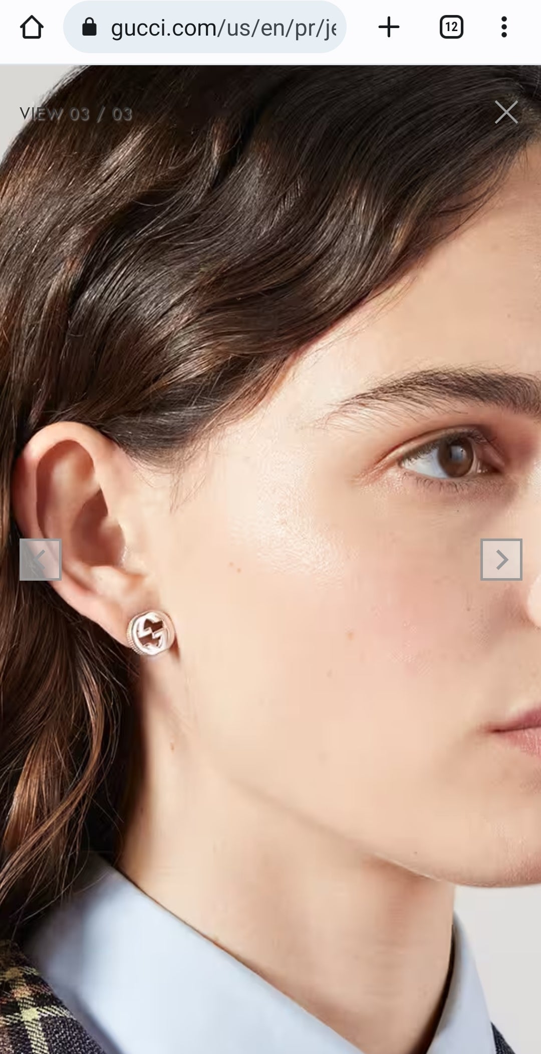 New 925 Silver Earrings Shiny Interlocking G