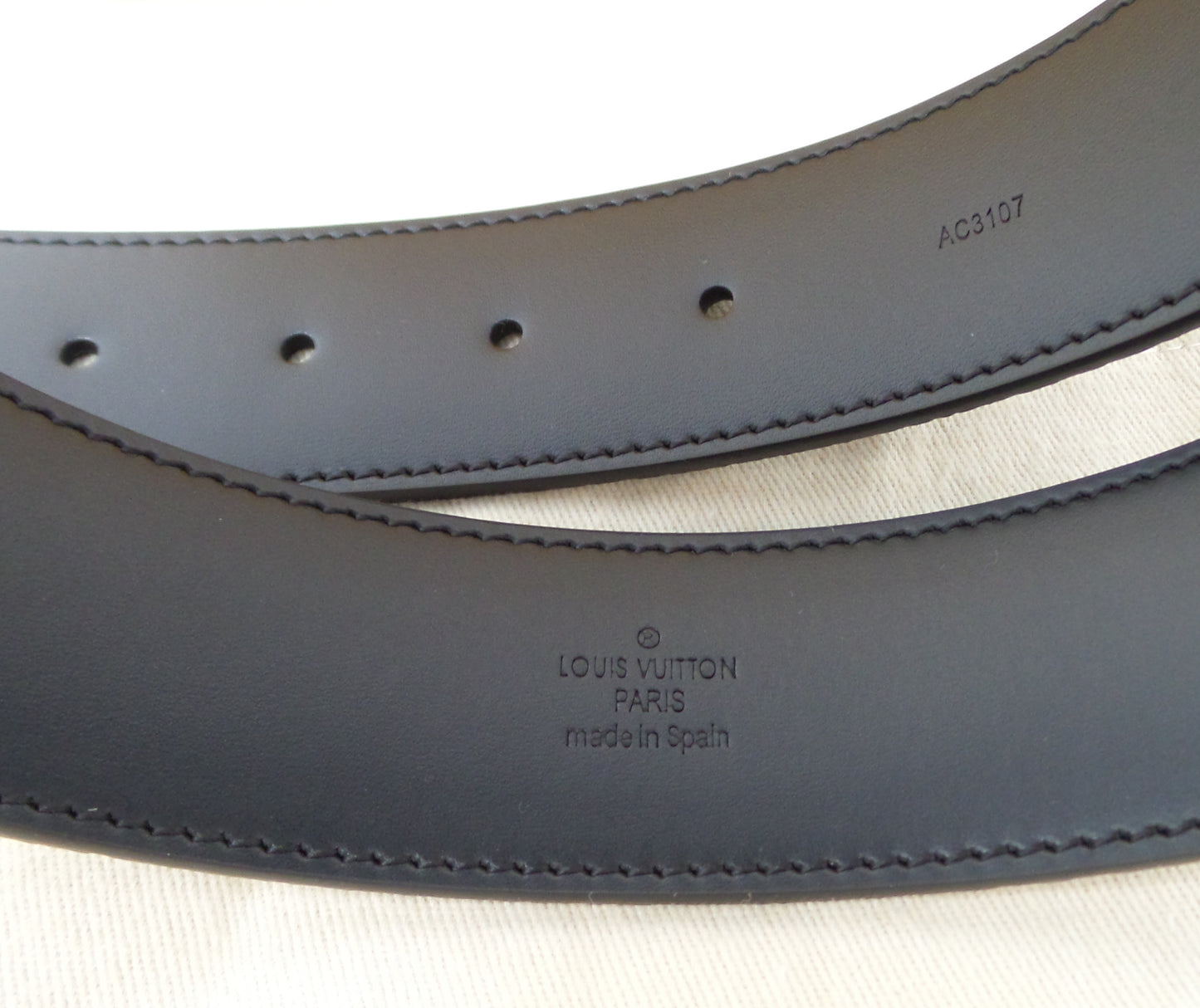 New Black Graphite Damier Belt Black Buckle