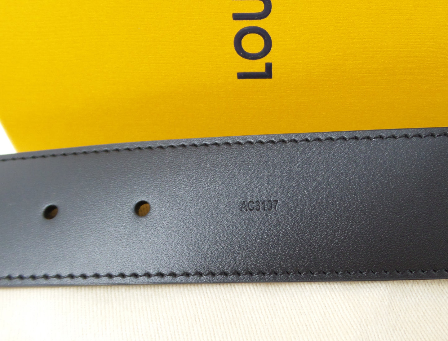 New Black Graphite Damier Belt Black Buckle