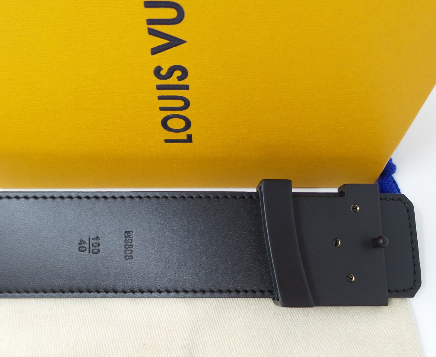 New Black Graphite Damier Belt Black Buckle