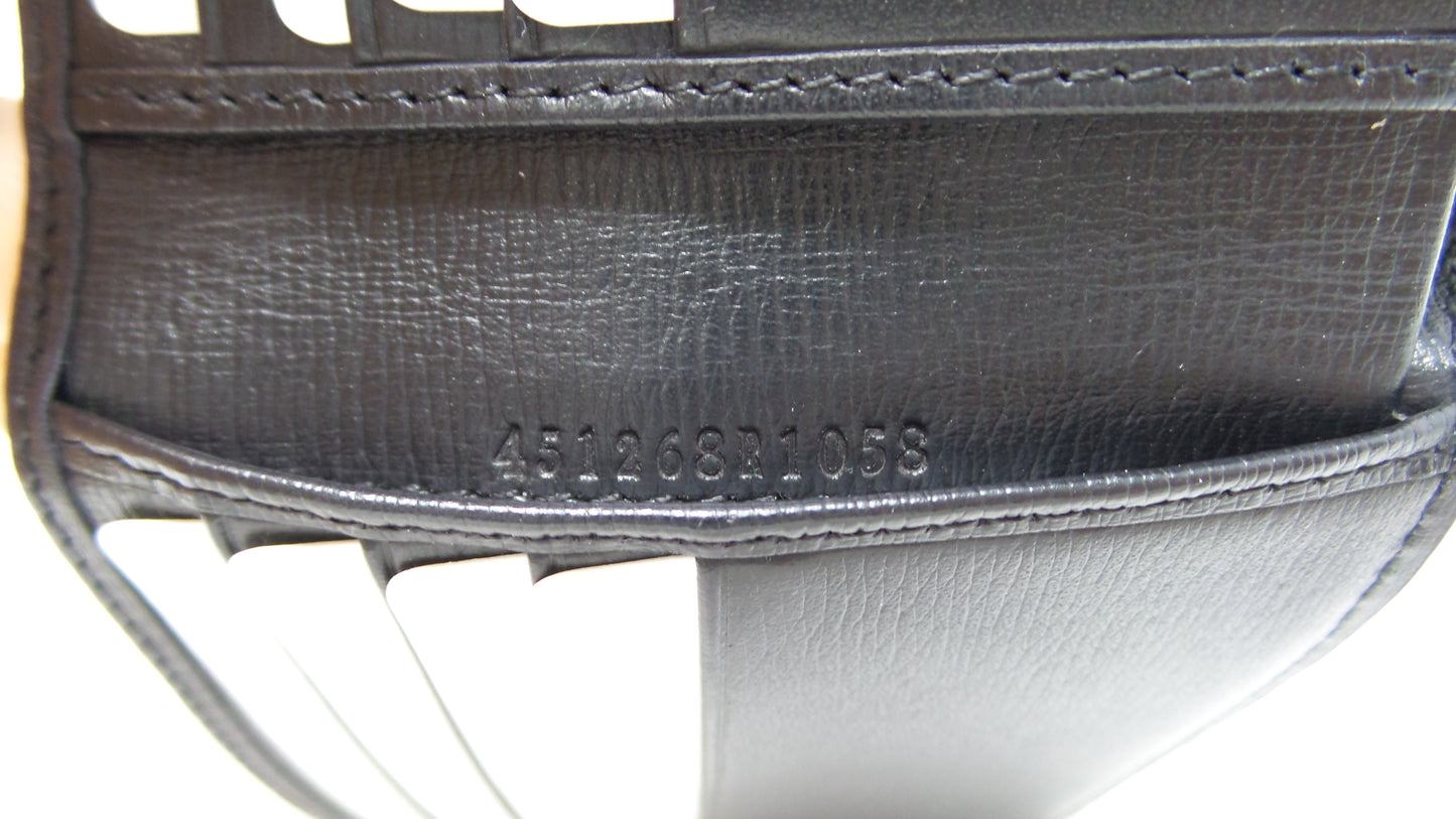 Black Leather Bifold Wallet With Kingsnake Print