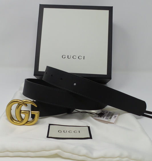 Thinner Strap Black Leather Marmont Belt Smaller Buckle