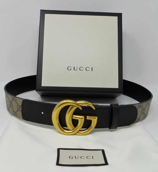 New Beige / Ebony Marmont Belt Black Leather Unisex