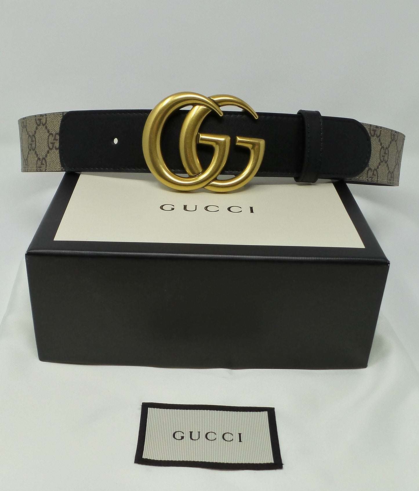 New Beige / Ebony Marmont Belt Black Leather Unisex