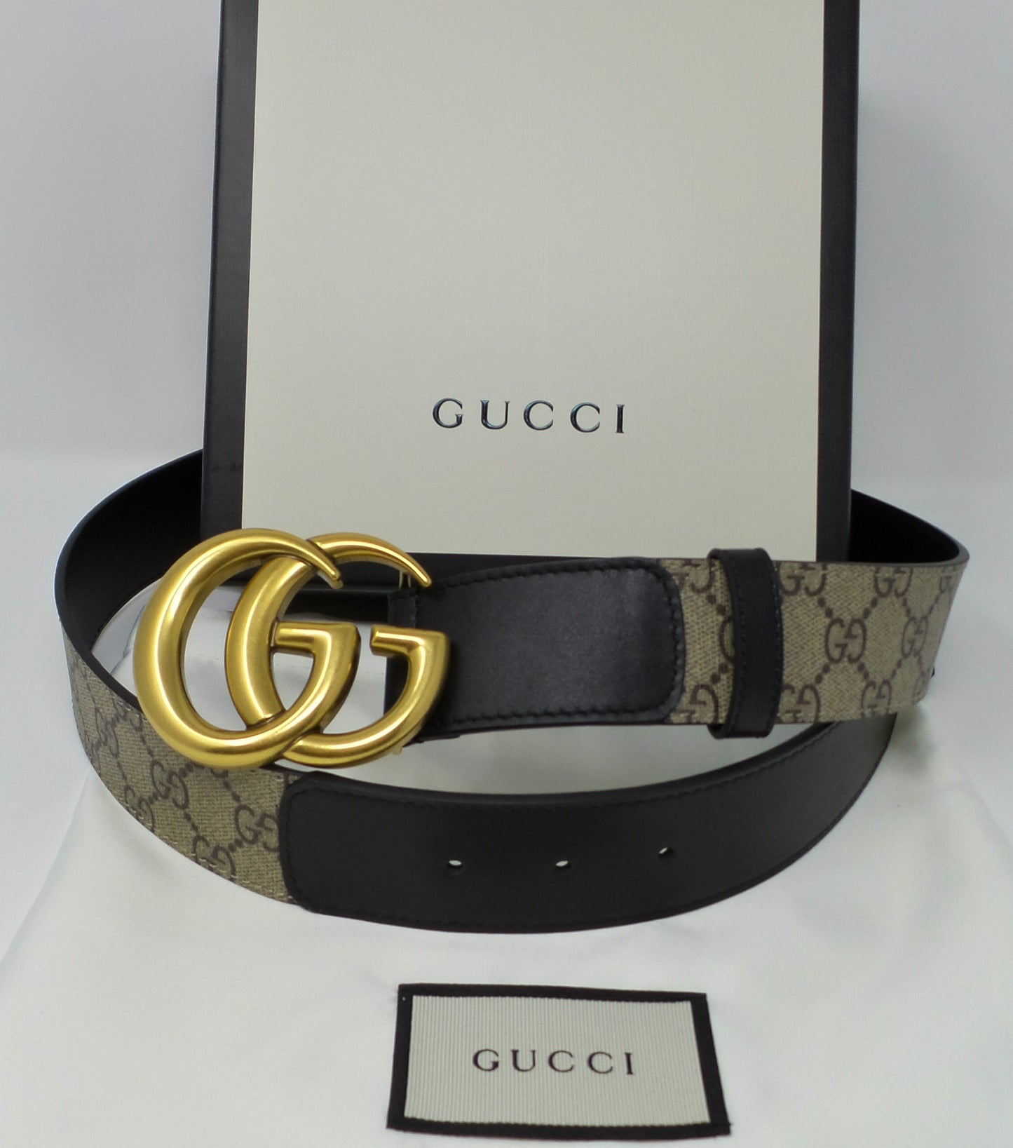 New Beige / Ebony Marmont Belt Black Leather Unisex