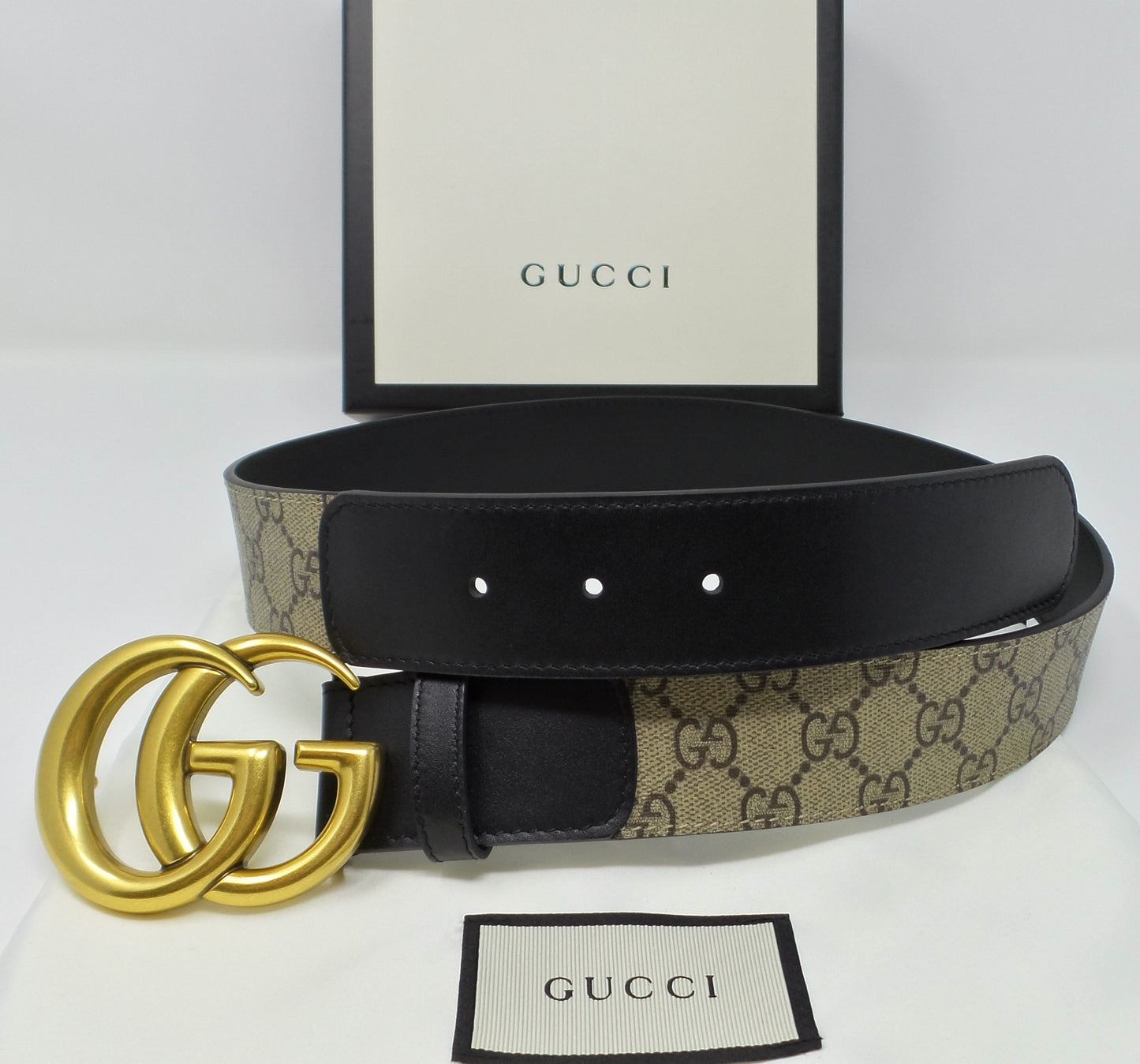 New Beige / Ebony Marmont Belt Black Leather Unisex