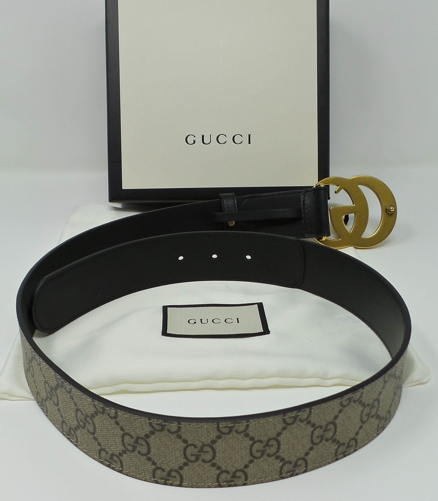 New Beige / Ebony Marmont Belt Black Leather Unisex
