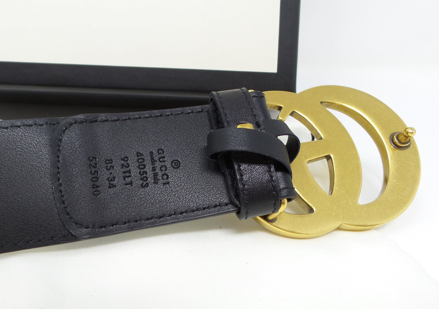 New Beige / Ebony Marmont Belt Black Leather Unisex