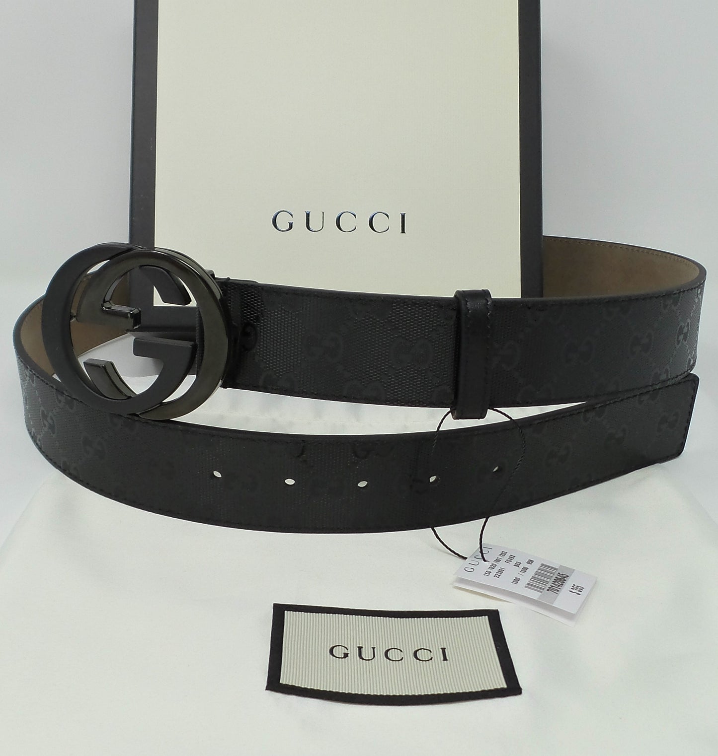 New Black Shiny Imprime Belt Unisex