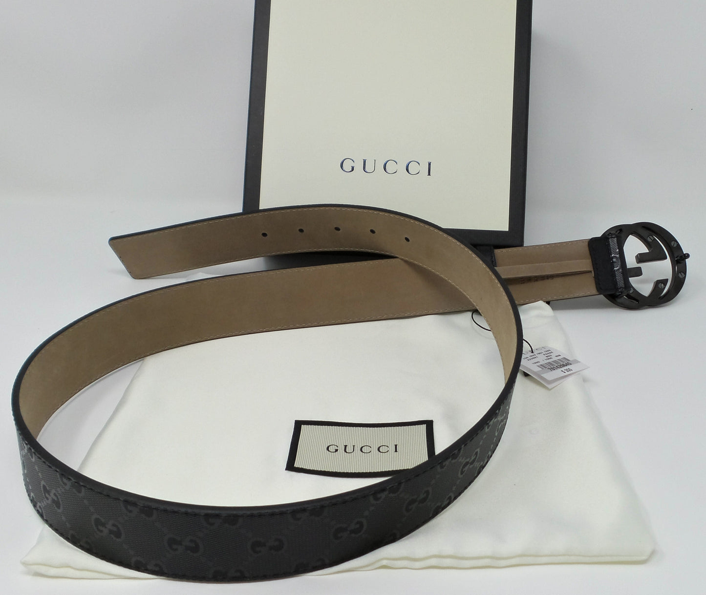 New Black Shiny Imprime Belt Unisex