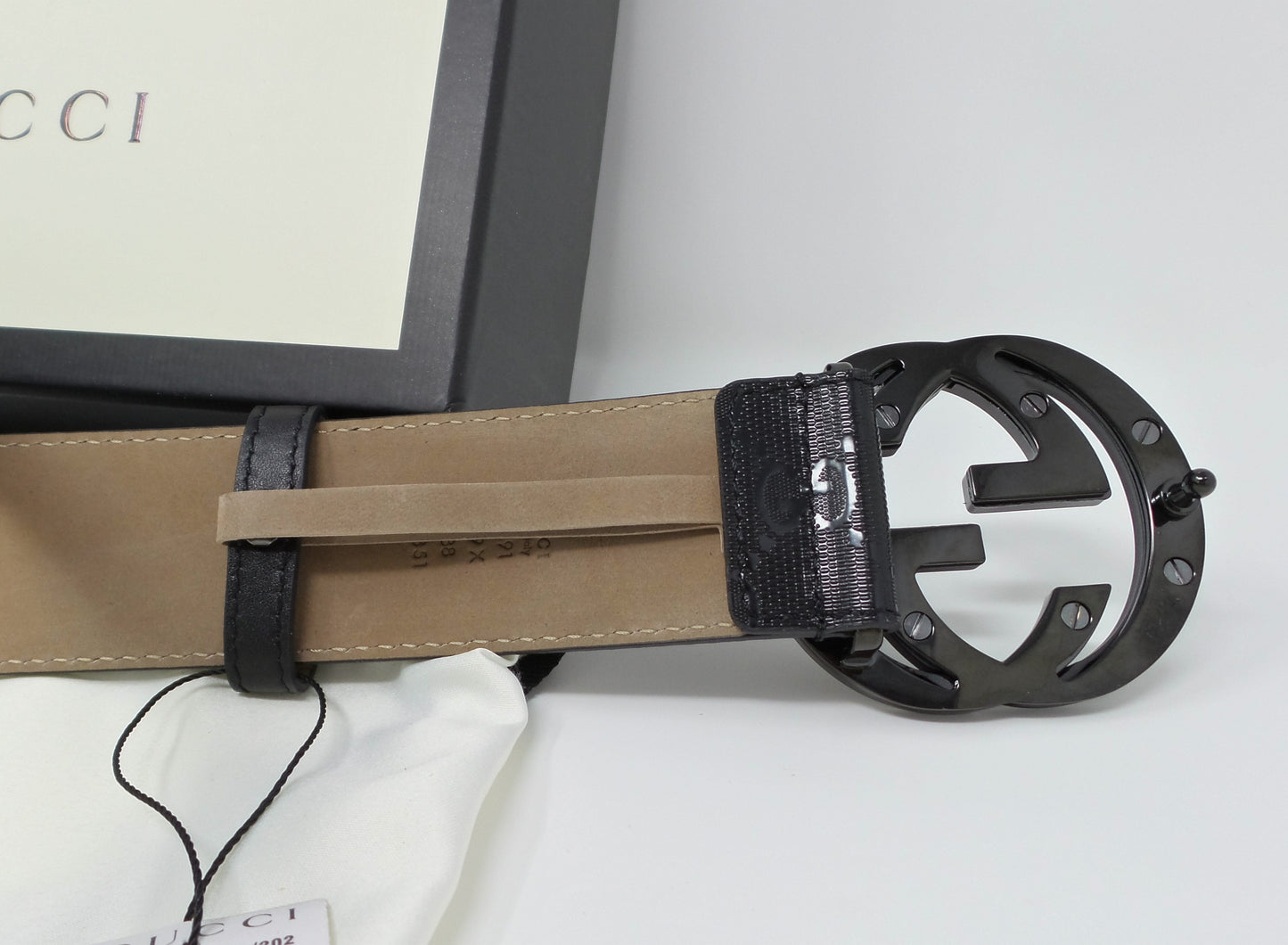 New Black Shiny Imprime Belt Unisex