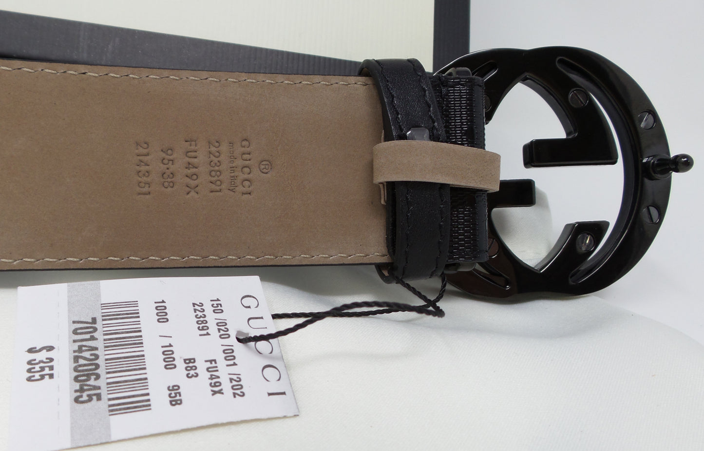 New Black Shiny Imprime Belt Unisex