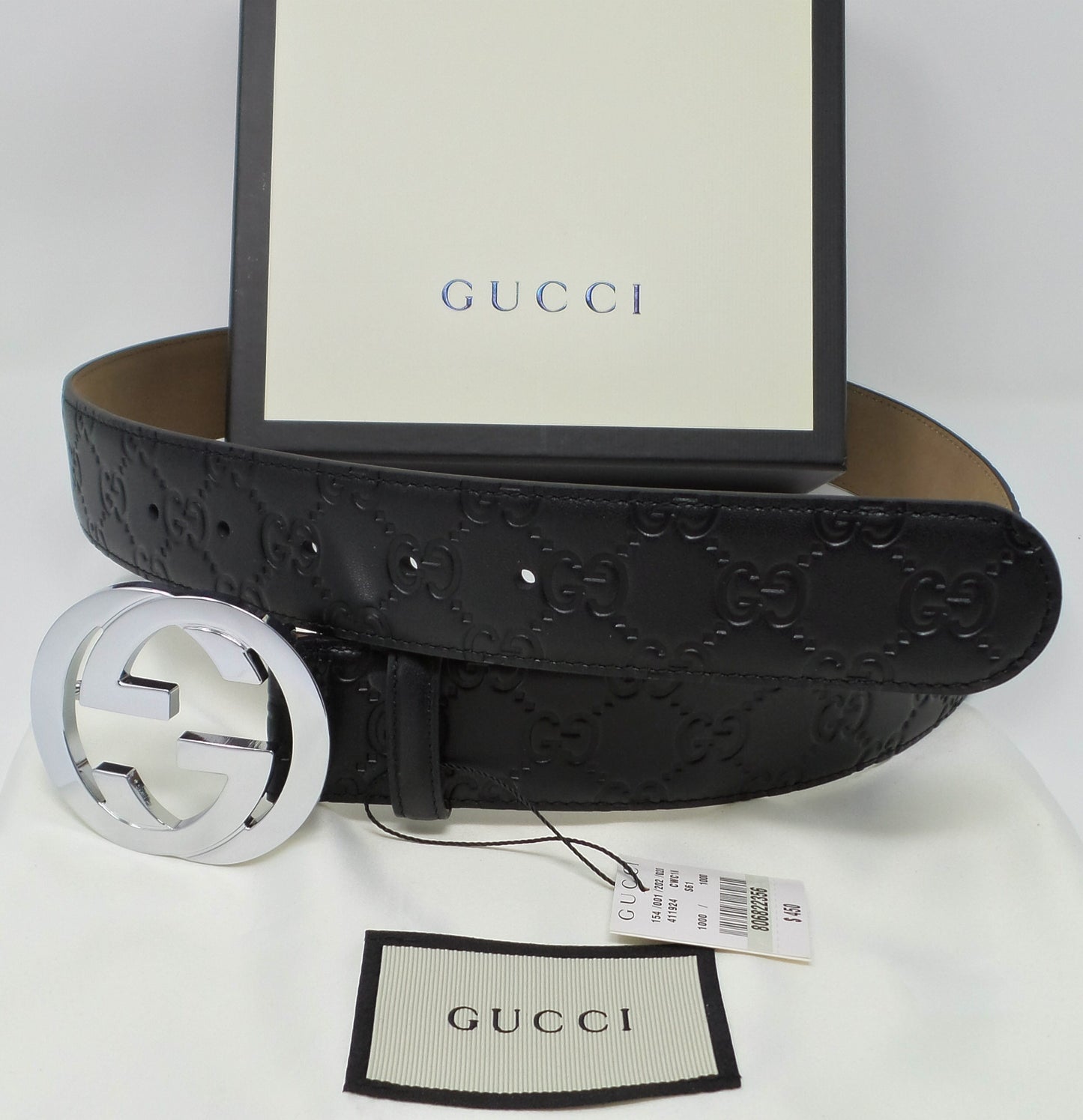 New Black Leather Belt Silver Buckle Classic Unisex