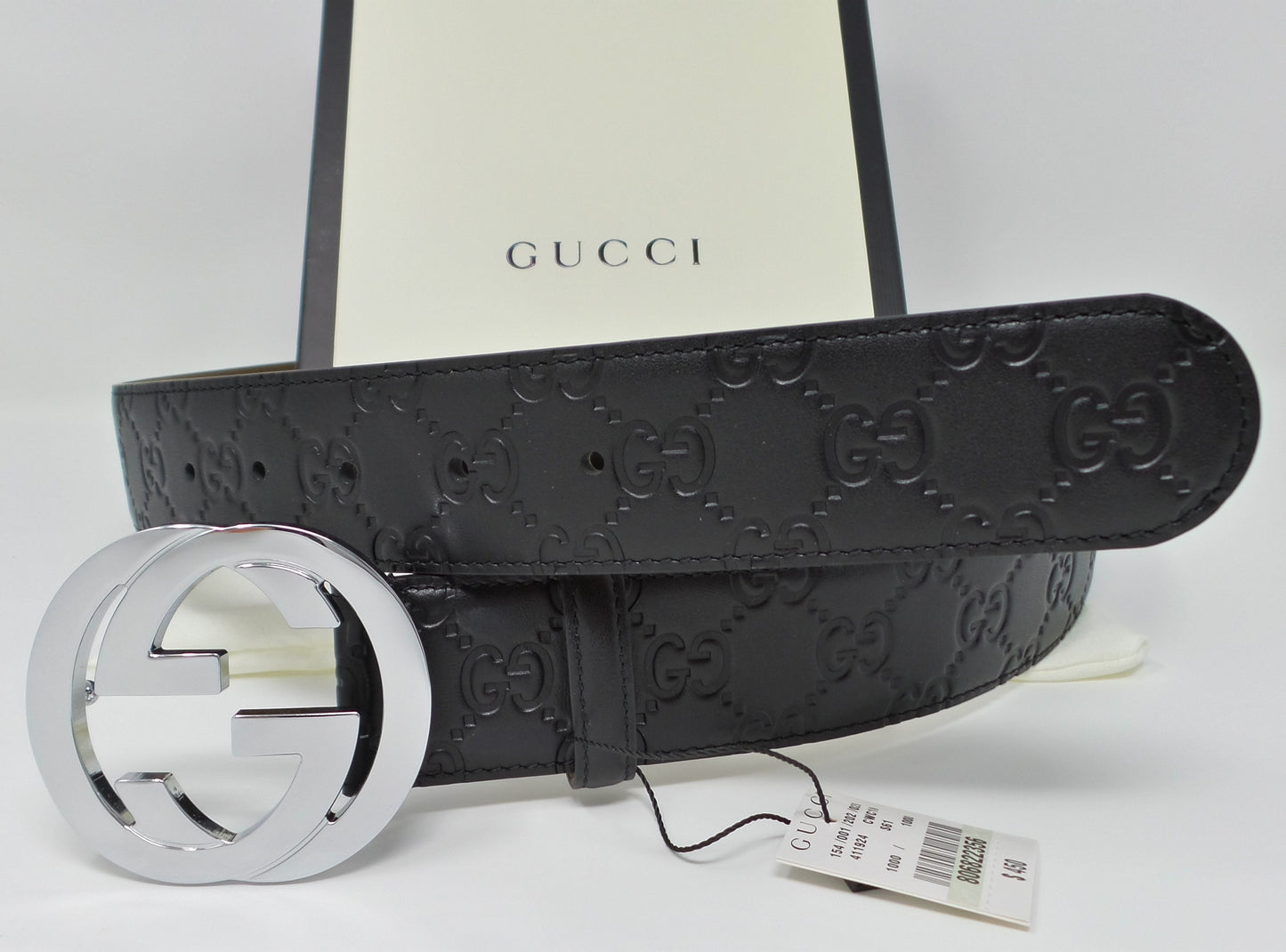 New Black Leather Belt Silver Buckle Classic Unisex