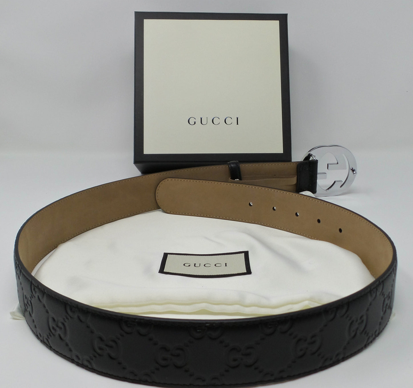 New Black Leather Belt Silver Buckle Classic Unisex