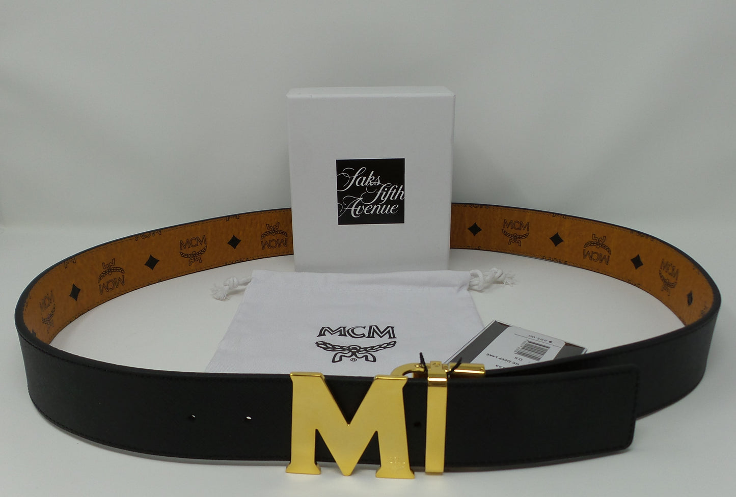 New Reversible Claus M Belt Gold Buckle