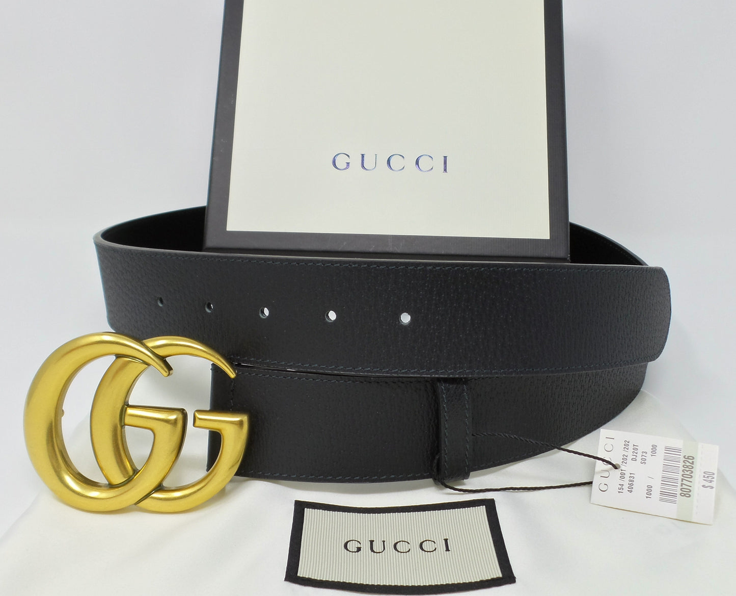New Black Leather Marmont Belt With Harder Thicker Strap