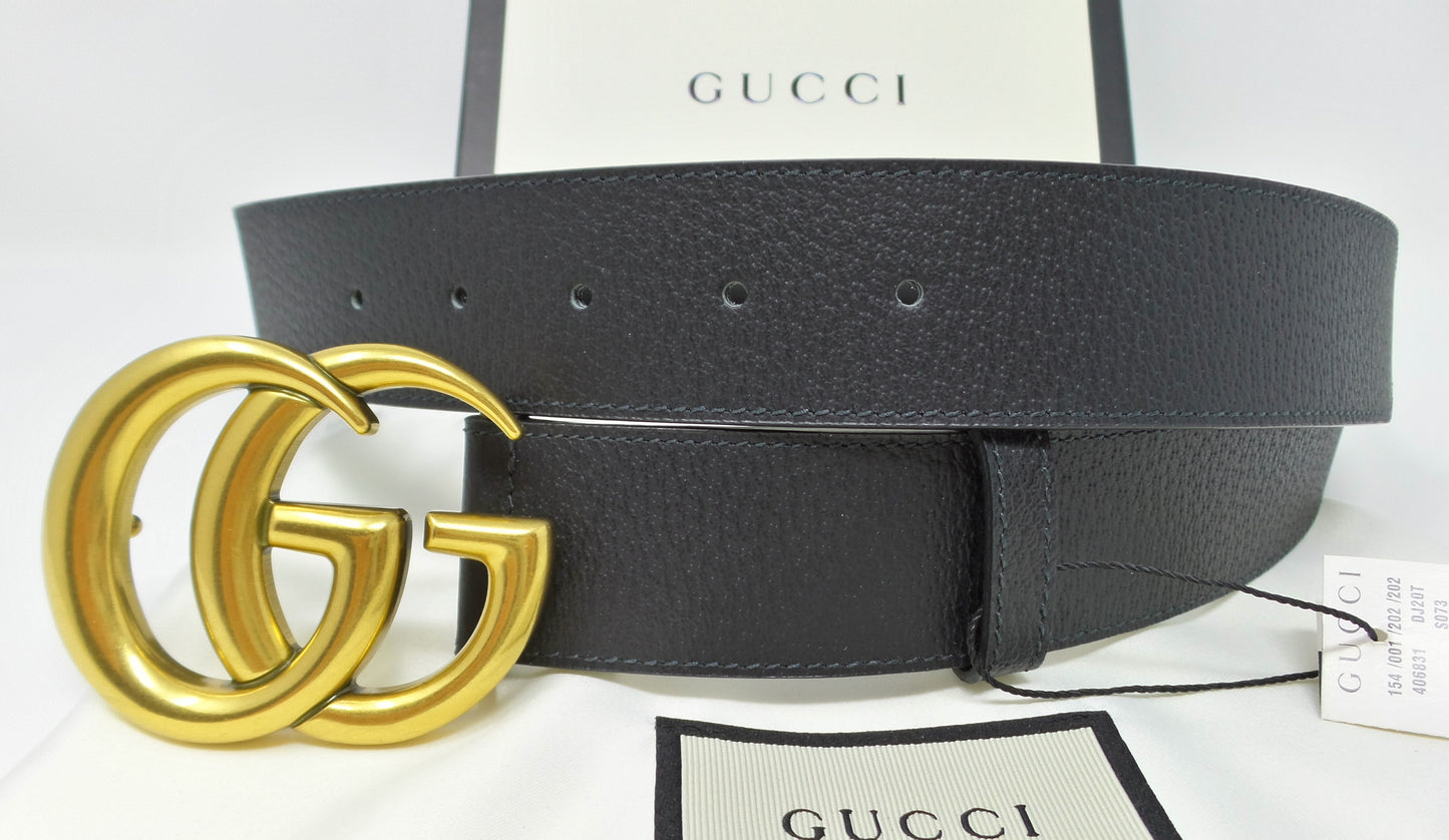 New Black Leather Marmont Belt With Harder Thicker Strap