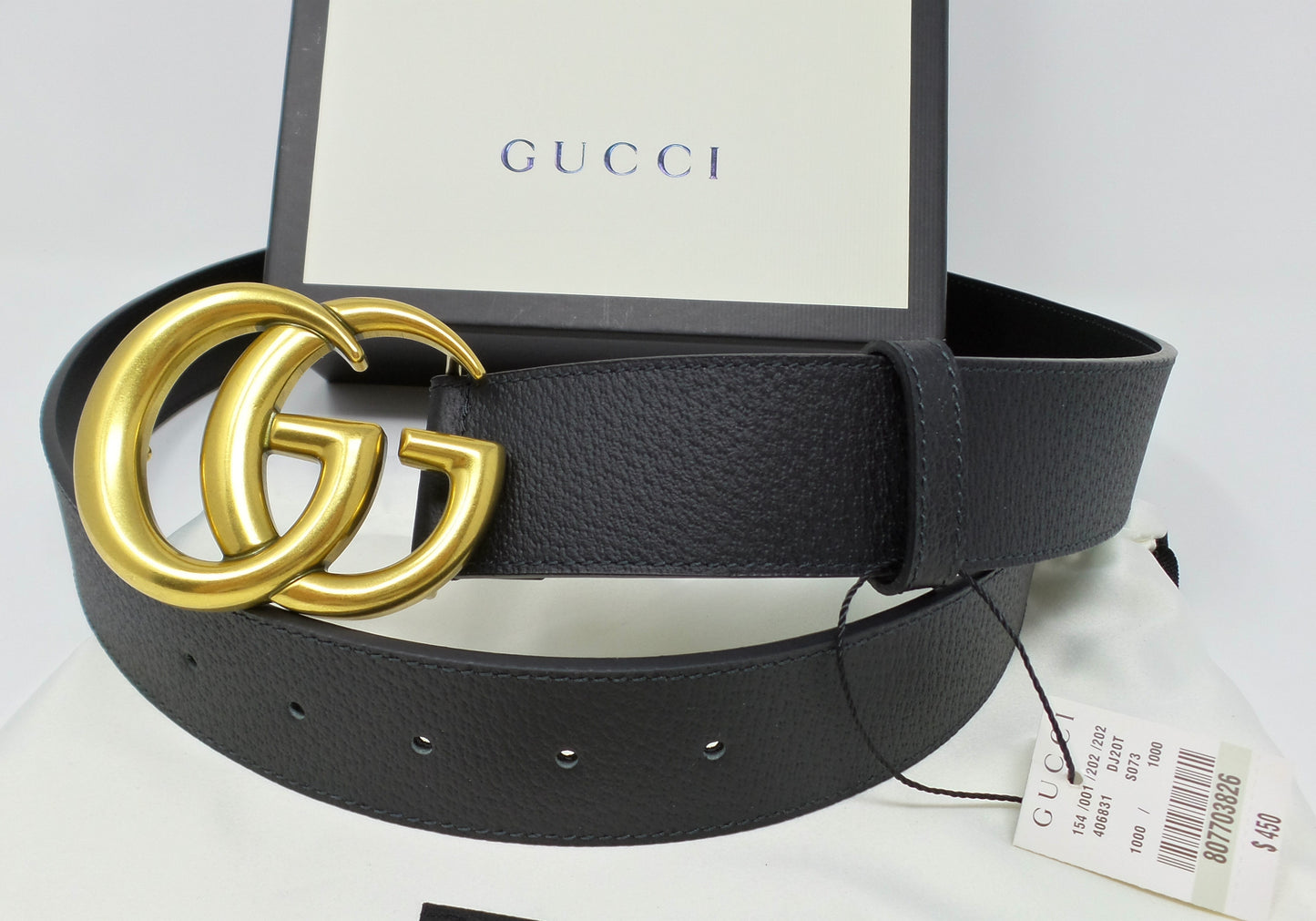 New Black Leather Marmont Belt With Harder Thicker Strap