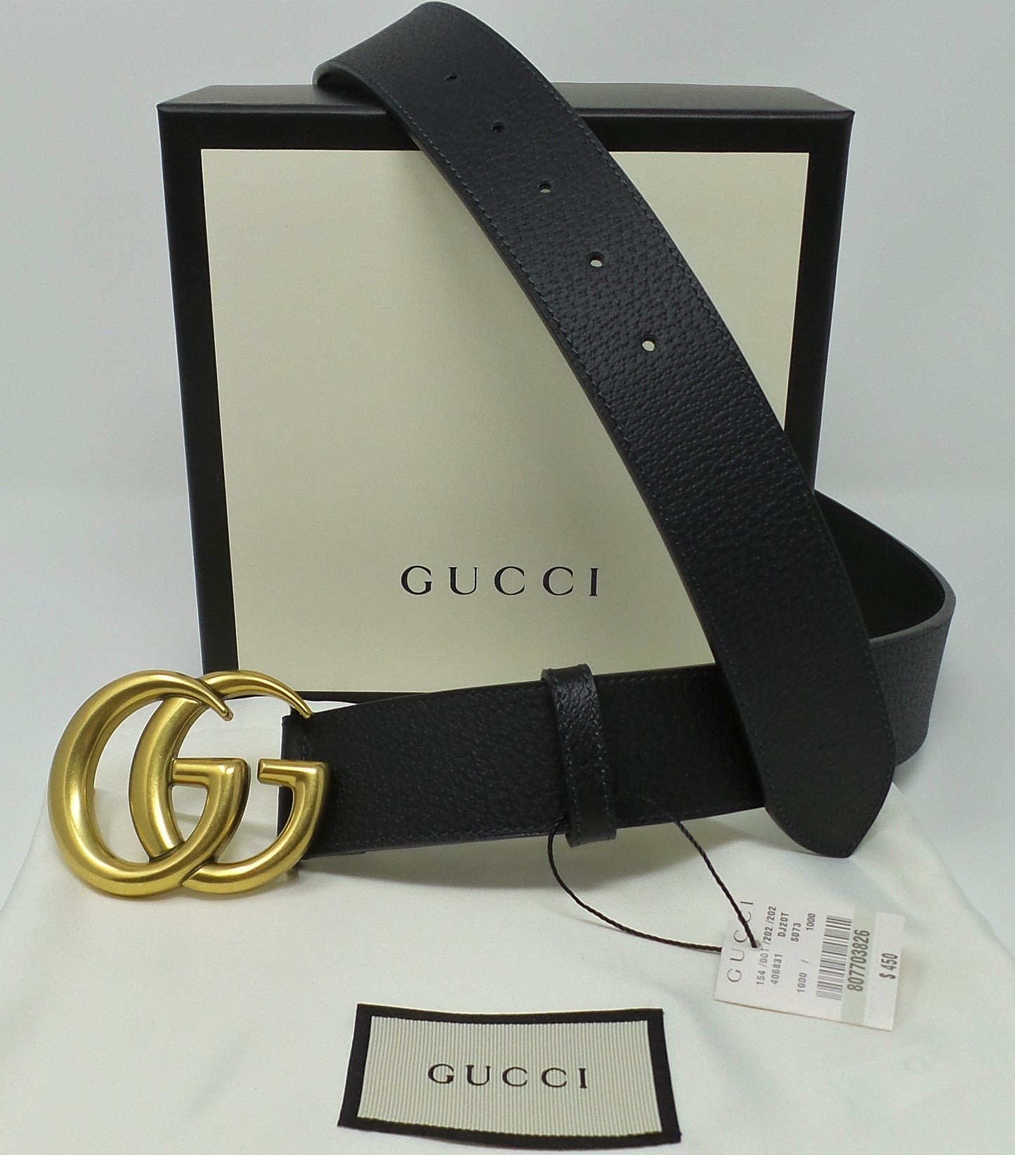 New Black Leather Marmont Belt With Harder Thicker Strap