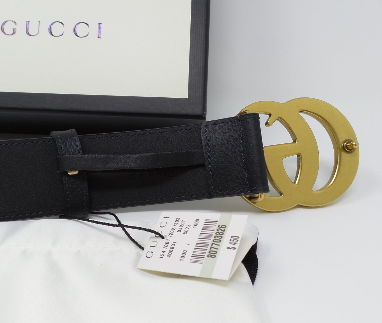 New Black Leather Marmont Belt With Harder Thicker Strap