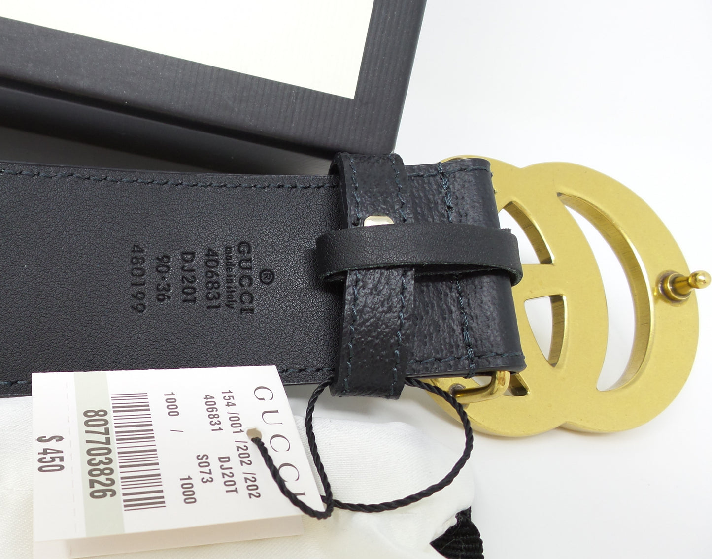 New Black Leather Marmont Belt With Harder Thicker Strap