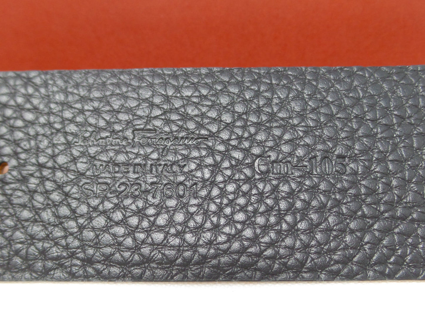 Reversible Belt Orange / Black Large Gold Gancini Buckle