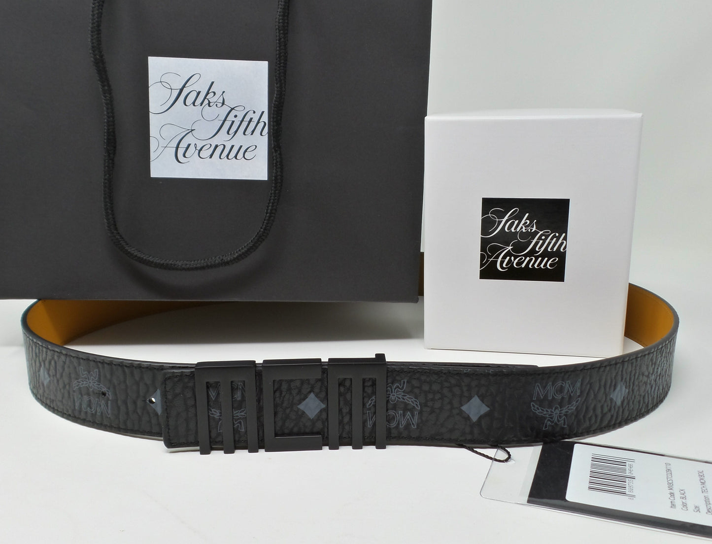 New Black/Grey Monogram Belt With Black Tech Logo Buckle