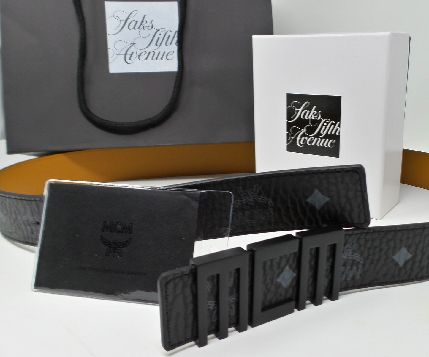 New Black/Grey Monogram Belt With Black Tech Logo Buckle