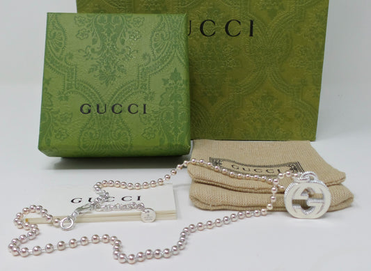 925 Silver Shiny Interlocking G Necklace