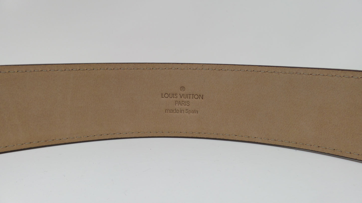 Unisex Red Epi Belt with Silver Buckle