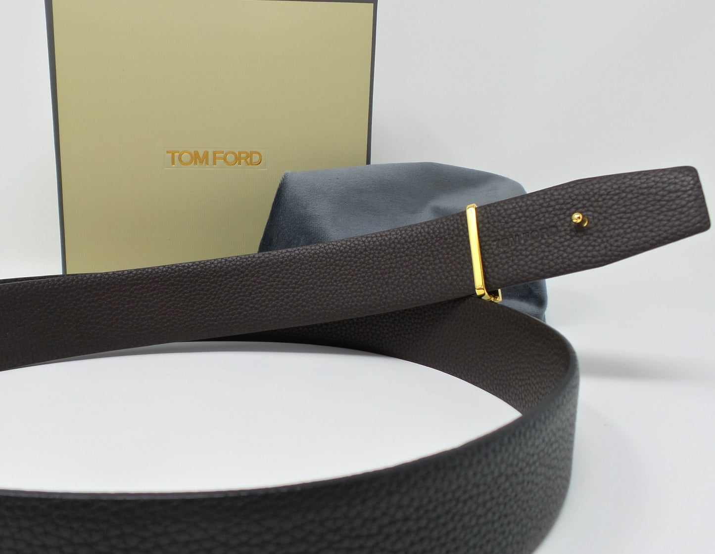 New Soft Grain Leather Reversible Black / Brown Belt With Gold T Buckle