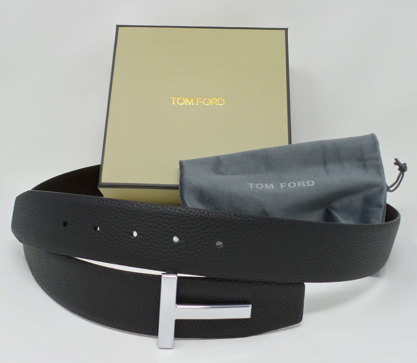 New Soft Grain Leather Reversible Black / Brown Belt With Silver T Buckle