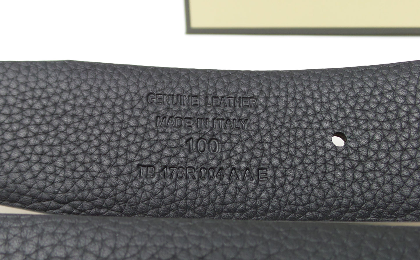 New Soft Grain Leather Reversible Almond / Black Belt With Gold T Buckle